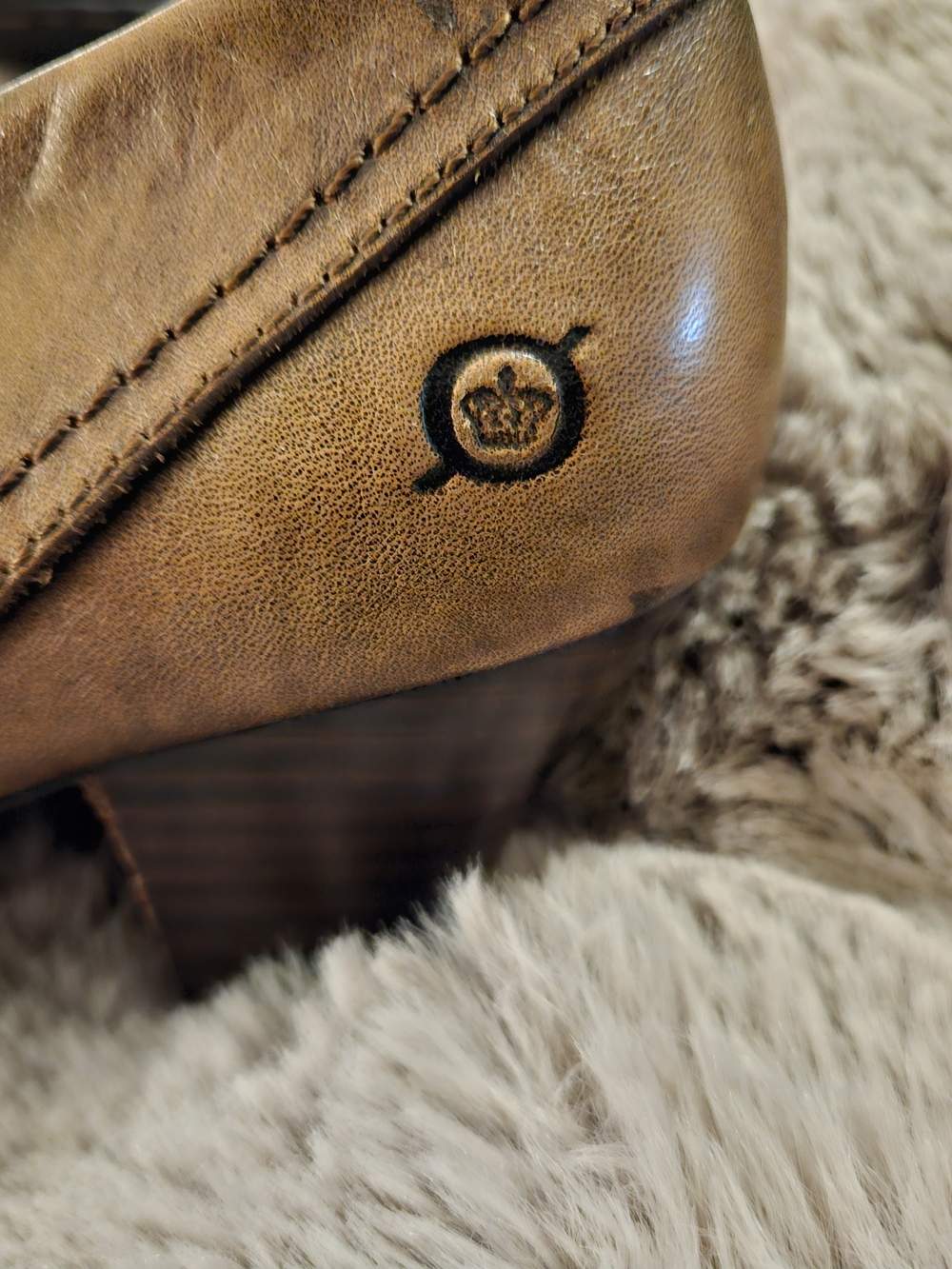 Børn Brown Leather Ankle Bootie Boots Round Toe Zip Closure Women's US 8.5 - Picture 5 of 9